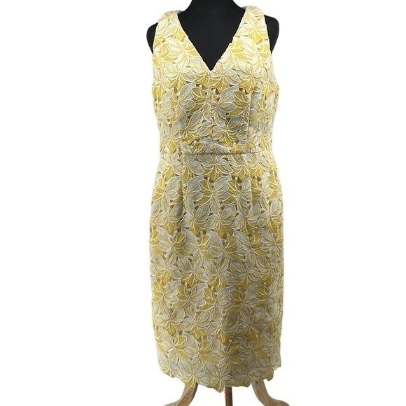 White House black market floral spring v neck dress casual career Easter sz 8 - Picture 2 of 11